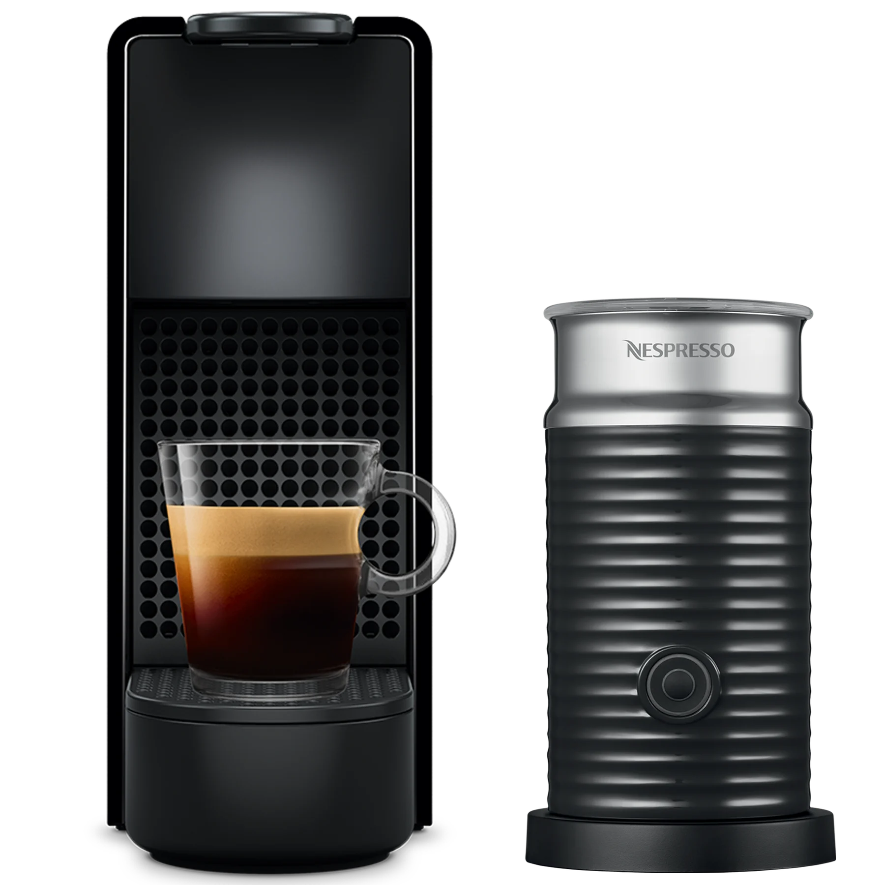 Essenza Mini C Piano Black + Aeroccino