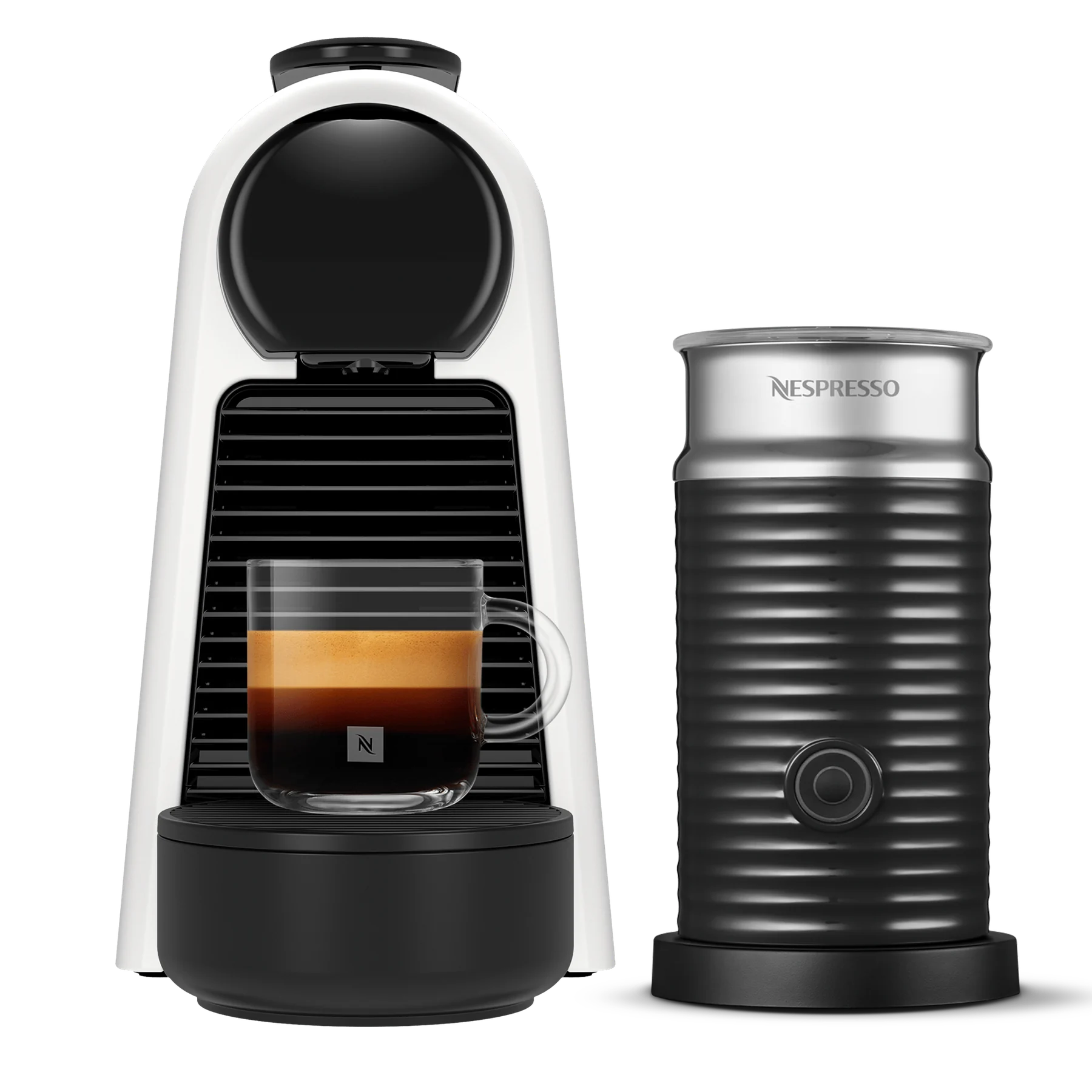 Essenza Mini D Matte White + Aeroccino