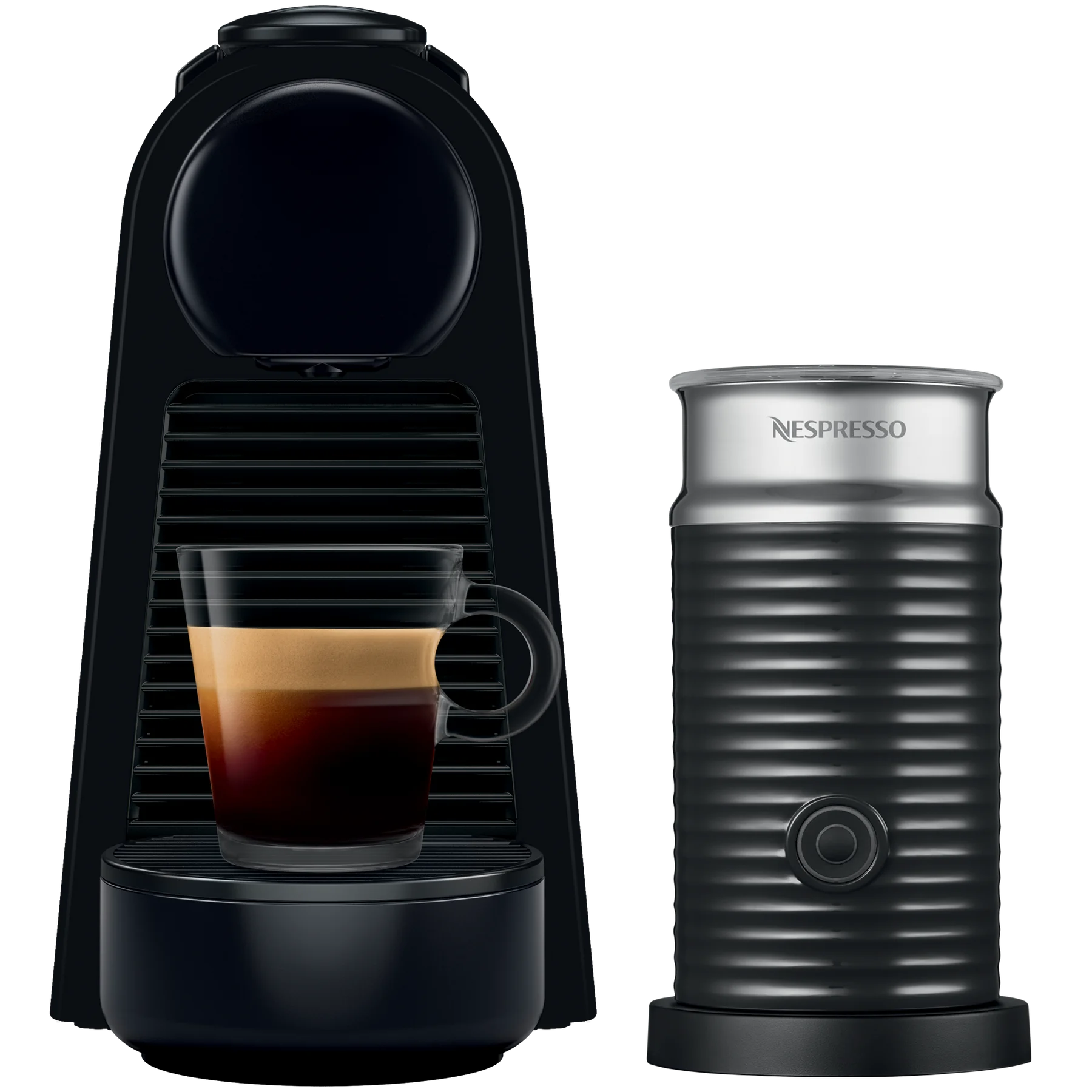 Essenza Mini D Piano Black + Aeroccino