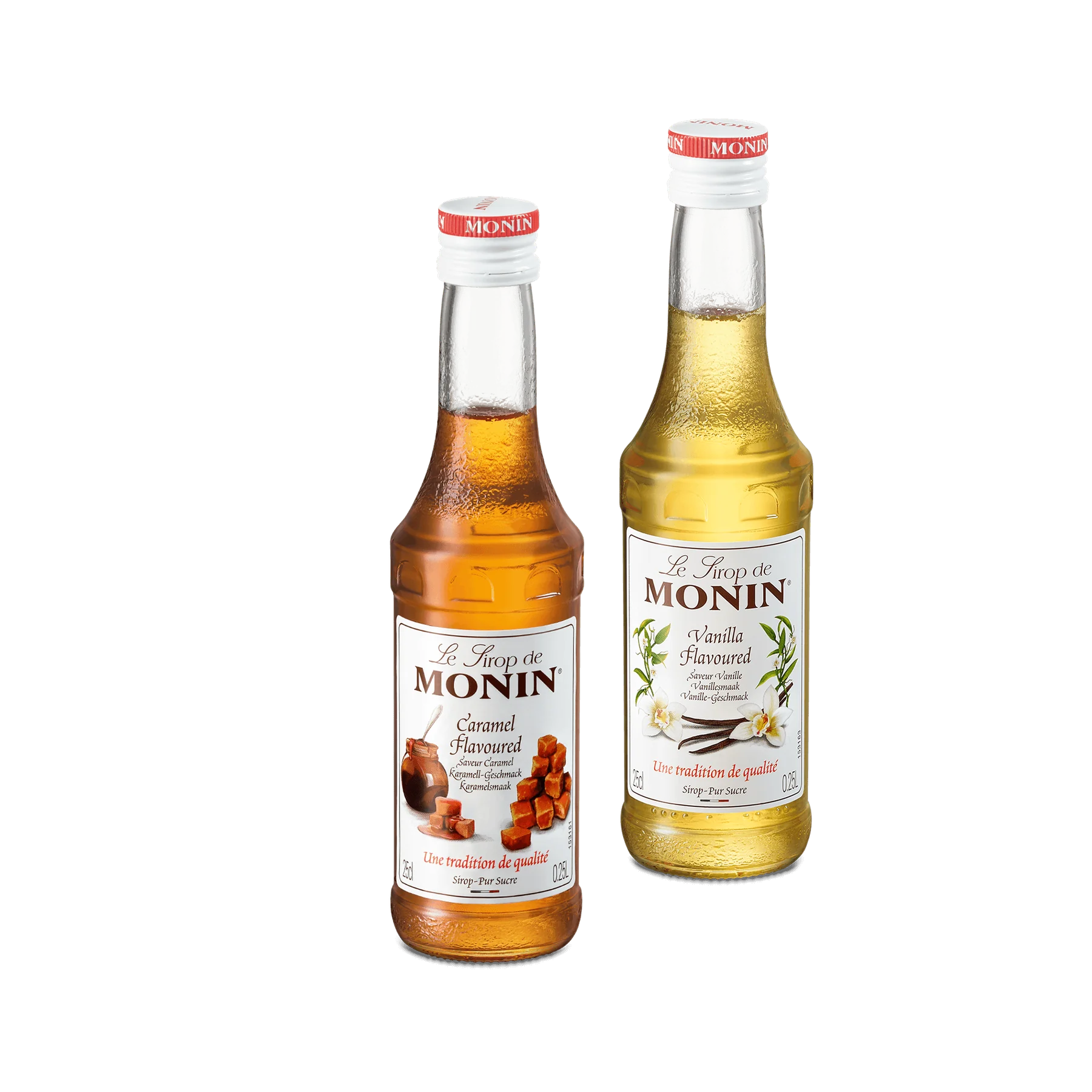 Monin Sirup-Set - Vanille und Karamell